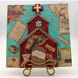 Handcrafted Vintage Rustic Style 3D 11" Wood Church Christian Wall Hanging